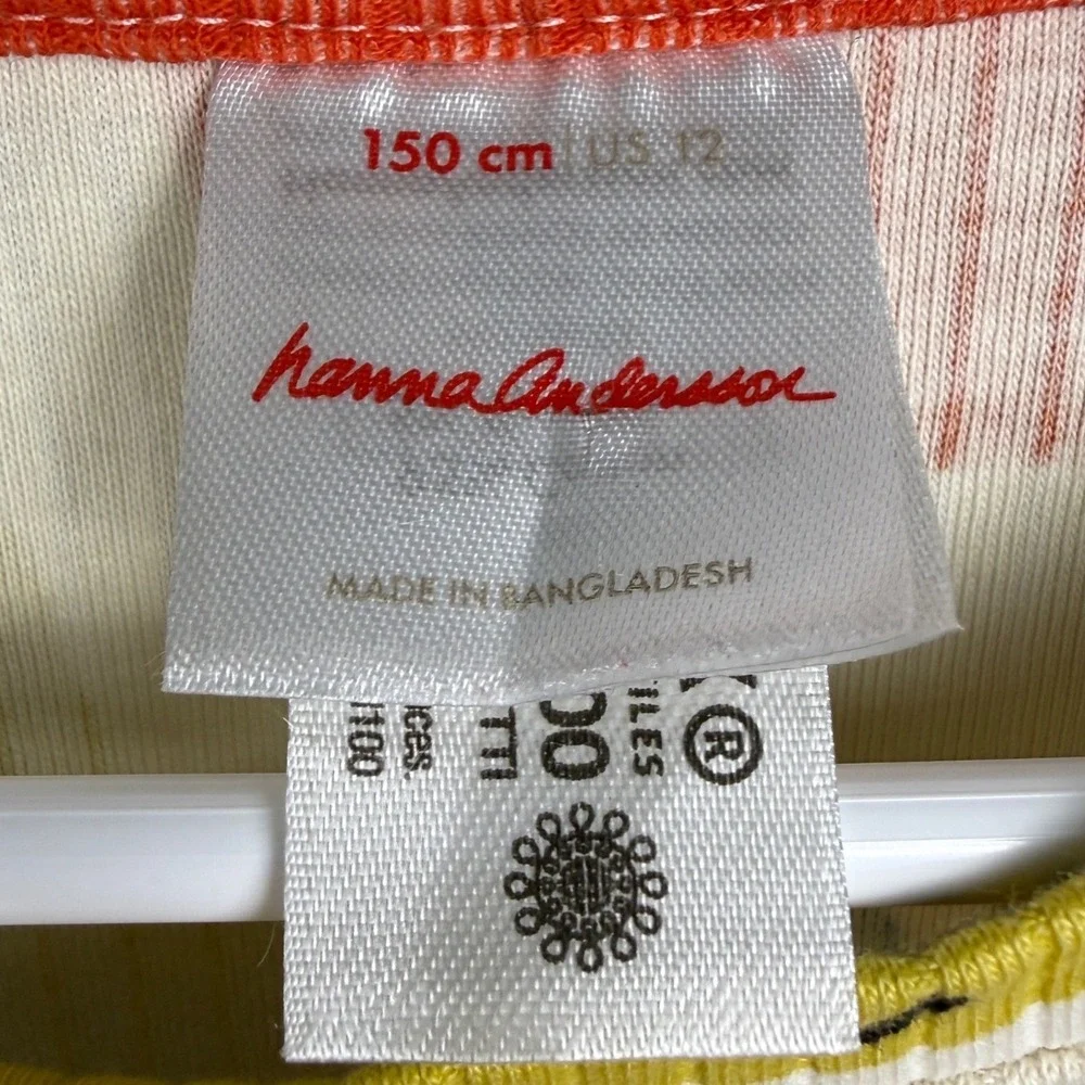 Hanna‎ Andersson Girls Ribbed Colorful Pears Print Long Sleeve Dress Size 12 - Picture 4 of 7